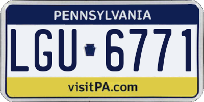 PA license plate LGU6771