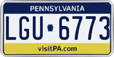 PA license plate LGU6773