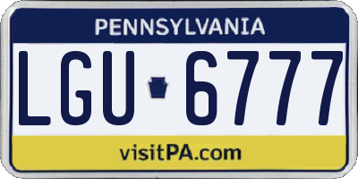 PA license plate LGU6777