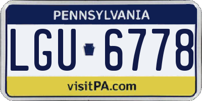 PA license plate LGU6778