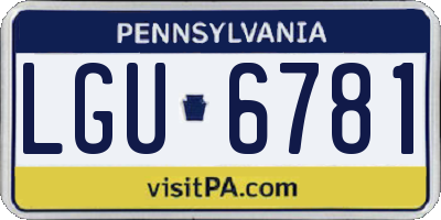 PA license plate LGU6781
