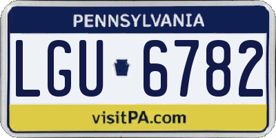 PA license plate LGU6782