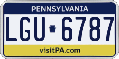 PA license plate LGU6787