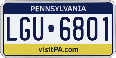 PA license plate LGU6801