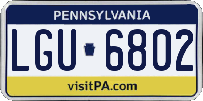 PA license plate LGU6802