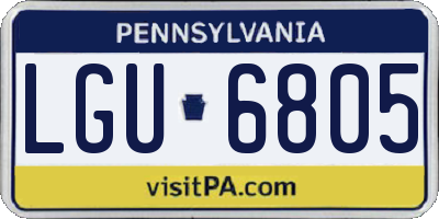 PA license plate LGU6805