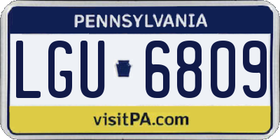 PA license plate LGU6809