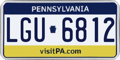 PA license plate LGU6812