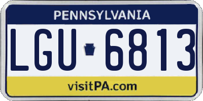 PA license plate LGU6813