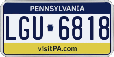 PA license plate LGU6818