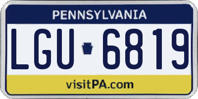 PA license plate LGU6819