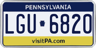 PA license plate LGU6820
