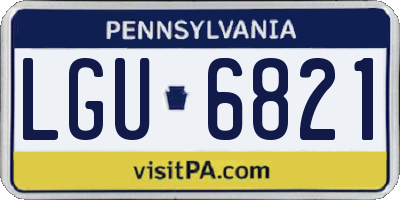 PA license plate LGU6821