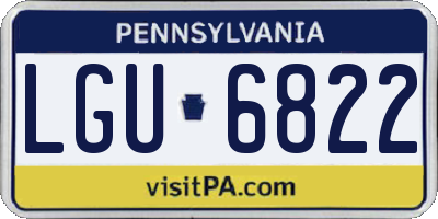 PA license plate LGU6822