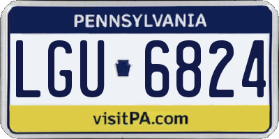 PA license plate LGU6824