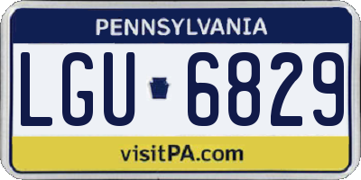 PA license plate LGU6829