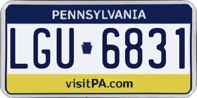 PA license plate LGU6831