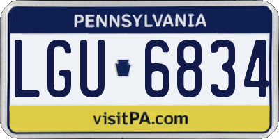 PA license plate LGU6834