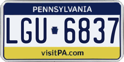 PA license plate LGU6837
