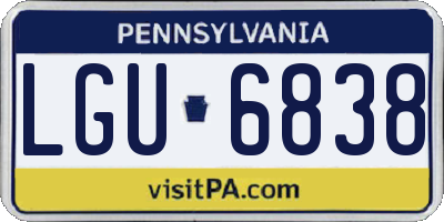 PA license plate LGU6838