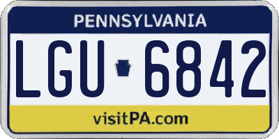 PA license plate LGU6842