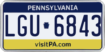 PA license plate LGU6843