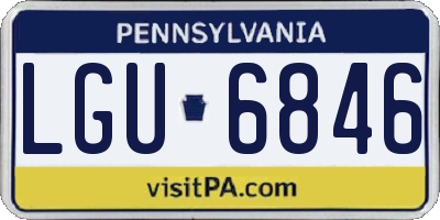 PA license plate LGU6846