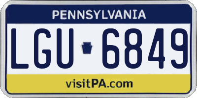 PA license plate LGU6849