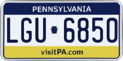 PA license plate LGU6850