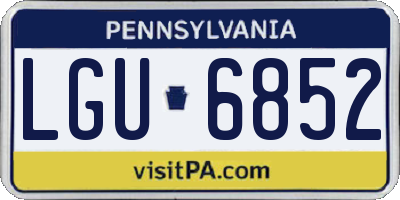 PA license plate LGU6852