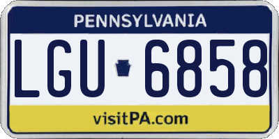 PA license plate LGU6858