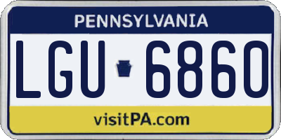 PA license plate LGU6860