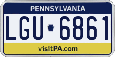 PA license plate LGU6861