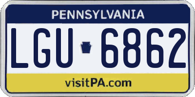 PA license plate LGU6862