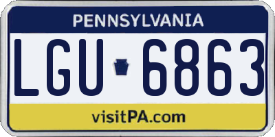 PA license plate LGU6863