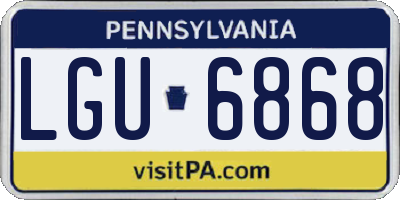 PA license plate LGU6868