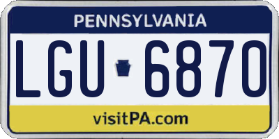 PA license plate LGU6870