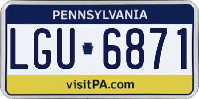 PA license plate LGU6871