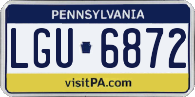 PA license plate LGU6872
