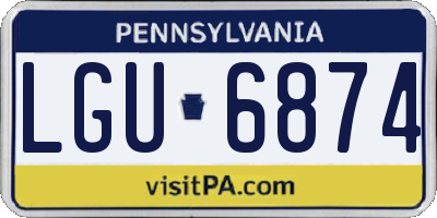 PA license plate LGU6874