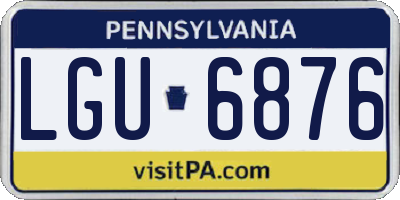 PA license plate LGU6876