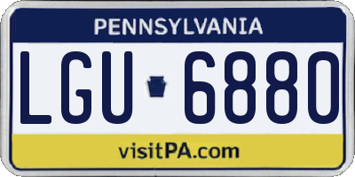 PA license plate LGU6880