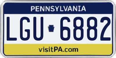 PA license plate LGU6882