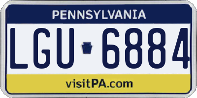 PA license plate LGU6884