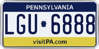 PA license plate LGU6888