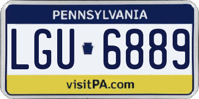 PA license plate LGU6889