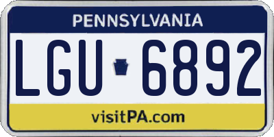 PA license plate LGU6892