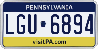 PA license plate LGU6894