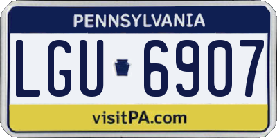 PA license plate LGU6907