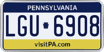 PA license plate LGU6908